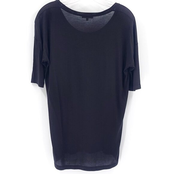 LAFAYETTE 148 NEW YORK Black Short Sleeve Soft Tee T-Shirt Top - Picture 2 of 4